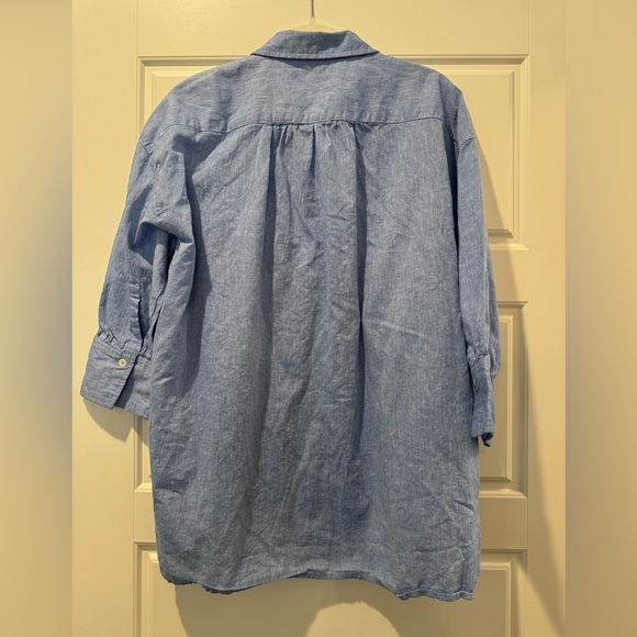 Tuckernuck Pomander Place L Blue Linen Button Down Shirt - Picture 5 of 7